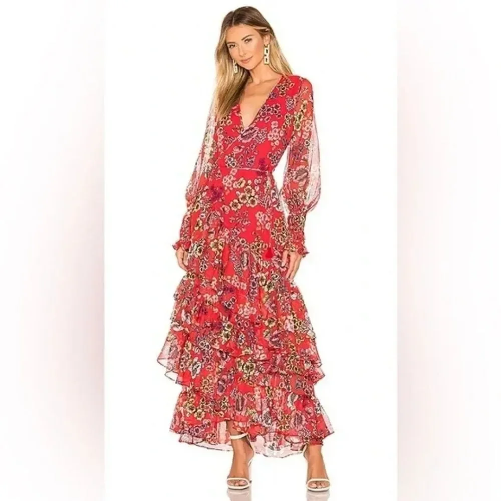 Alexis Solace Dress Eden Floral Red XS
